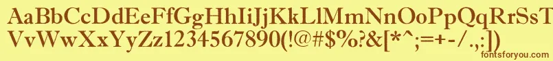 AAntiquetradyrgh Font – Brown Fonts on Yellow Background