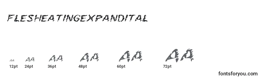 Размеры шрифта Flesheatingexpandital