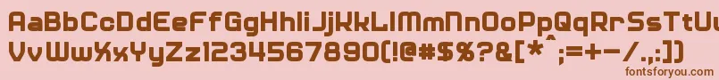 Diner-fontti – ruskeat fontit vaaleanpunaisella taustalla