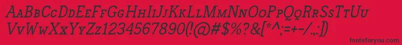 FrontenacSmallcapsItalic Font – Black Fonts on Red Background