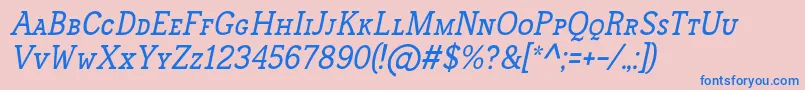 FrontenacSmallcapsItalic Font – Blue Fonts on Pink Background