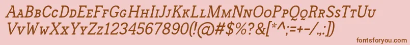 FrontenacSmallcapsItalic Font – Brown Fonts on Pink Background