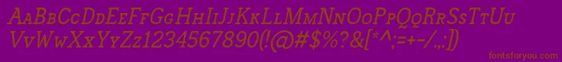 FrontenacSmallcapsItalic Font – Brown Fonts on Purple Background