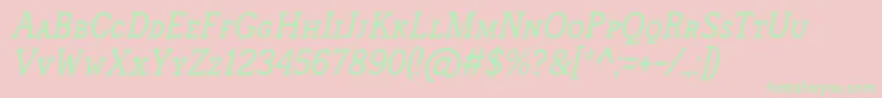 FrontenacSmallcapsItalic Font – Green Fonts on Pink Background