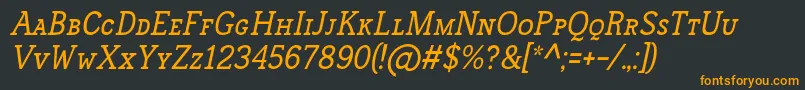 Шрифт FrontenacSmallcapsItalic – оранжевые шрифты на чёрном фоне