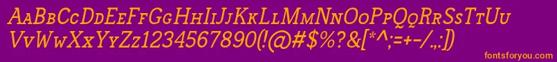 FrontenacSmallcapsItalic Font – Orange Fonts on Purple Background