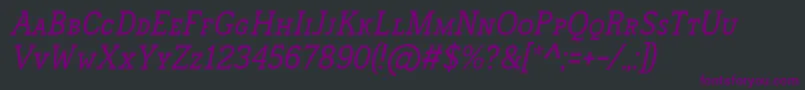 フォントFrontenacSmallcapsItalic – 黒い背景に紫のフォント