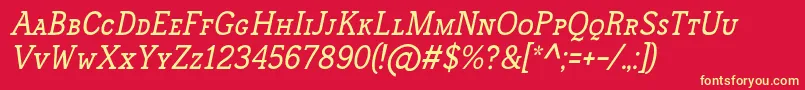 FrontenacSmallcapsItalic Font – Yellow Fonts on Red Background