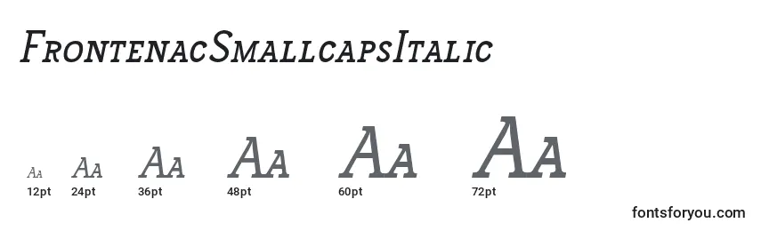 Größen der Schriftart FrontenacSmallcapsItalic