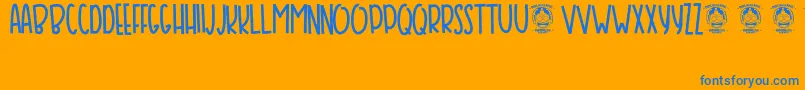 Bansky Font – Blue Fonts on Orange Background