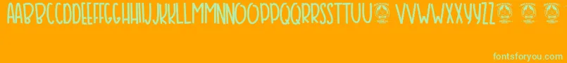 Bansky Font – Green Fonts on Orange Background