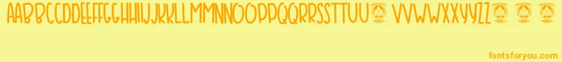 Bansky Font – Orange Fonts on Yellow Background
