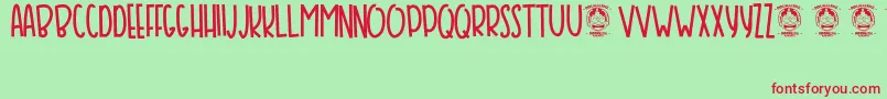 Bansky Font – Red Fonts on Green Background