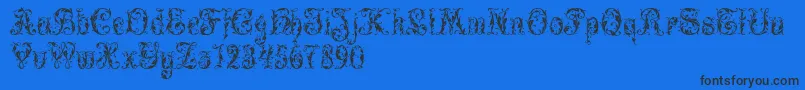 LeafyGlade-Schriftart – Schwarze Schriften auf blauem Hintergrund