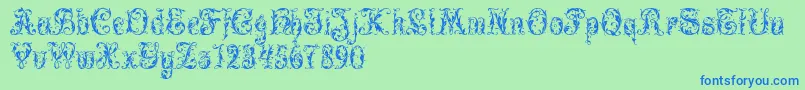 LeafyGlade Font – Blue Fonts on Green Background