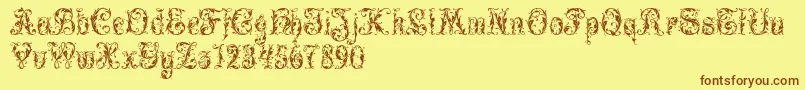 LeafyGlade Font – Brown Fonts on Yellow Background