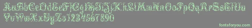 フォントLeafyGlade – 灰色の背景に緑のフォント