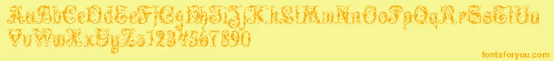 LeafyGlade Font – Orange Fonts on Yellow Background