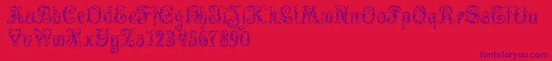LeafyGlade Font – Purple Fonts on Red Background