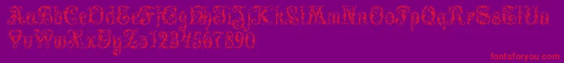 LeafyGlade Font – Red Fonts on Purple Background