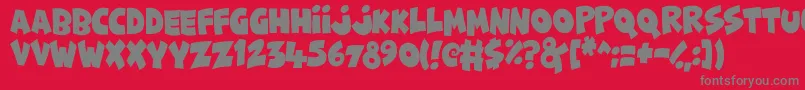 FunnyCute-Schriftart – Graue Schriften auf rotem Hintergrund