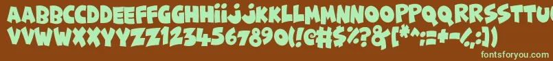 FunnyCute Font – Green Fonts on Brown Background