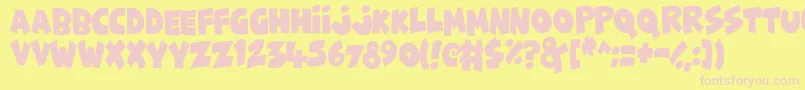 FunnyCute Font – Pink Fonts on Yellow Background