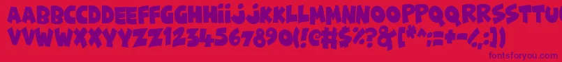 FunnyCute Font – Purple Fonts on Red Background