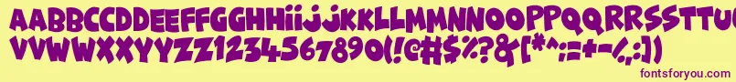 FunnyCute Font – Purple Fonts on Yellow Background