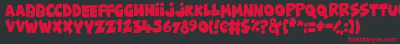 FunnyCute Font – Red Fonts on Black Background