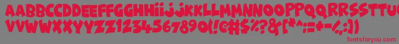 FunnyCute Font – Red Fonts on Gray Background