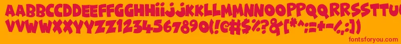 FunnyCute Font – Red Fonts on Orange Background