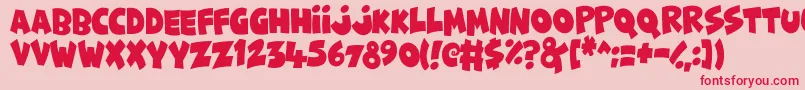 FunnyCute Font – Red Fonts on Pink Background