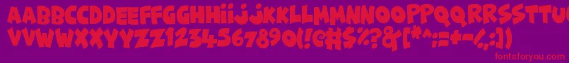 FunnyCute Font – Red Fonts on Purple Background