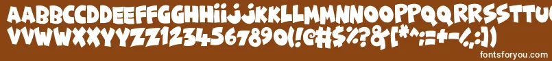 FunnyCute Font – White Fonts on Brown Background