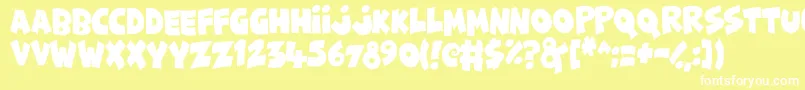 FunnyCute Font – White Fonts on Yellow Background