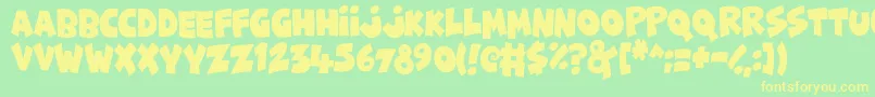 Шрифт FunnyCute – жёлтые шрифты на зелёном фоне
