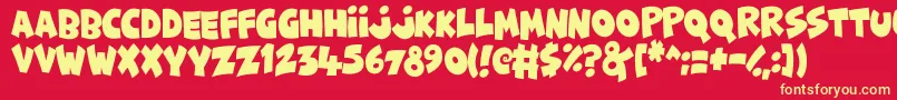 FunnyCute Font – Yellow Fonts on Red Background