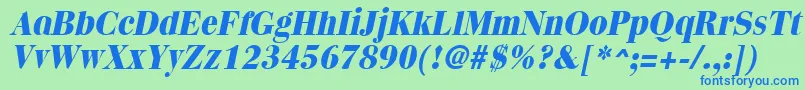 QuantasextraboldItalic Font – Blue Fonts on Green Background