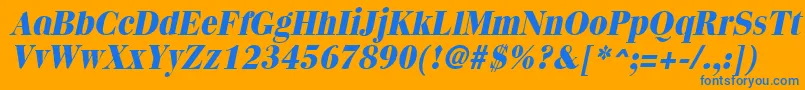 QuantasextraboldItalic Font – Blue Fonts on Orange Background