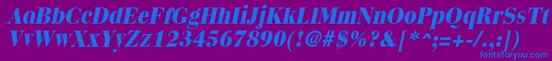 QuantasextraboldItalic Font – Blue Fonts on Purple Background