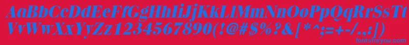QuantasextraboldItalic Font – Blue Fonts on Red Background