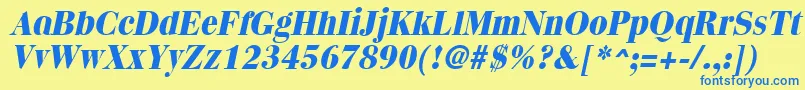 QuantasextraboldItalic Font – Blue Fonts on Yellow Background