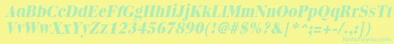 QuantasextraboldItalic Font – Green Fonts on Yellow Background