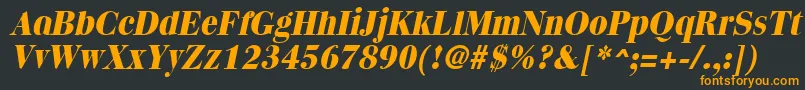 フォントQuantasextraboldItalic – 黒い背景にオレンジの文字