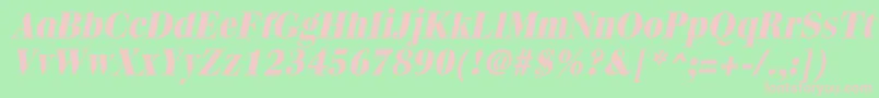Шрифт QuantasextraboldItalic – розовые шрифты на зелёном фоне
