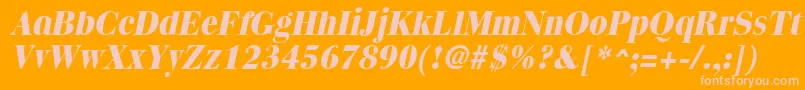 QuantasextraboldItalic Font – Pink Fonts on Orange Background