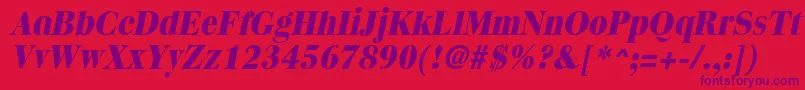 QuantasextraboldItalic-Schriftart – Violette Schriften auf rotem Hintergrund