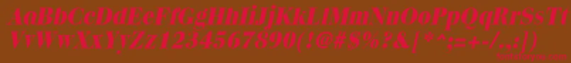 QuantasextraboldItalic Font – Red Fonts on Brown Background