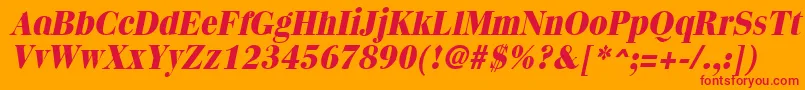 QuantasextraboldItalic Font – Red Fonts on Orange Background